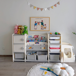 互悦儿童玩具收纳架室内置物架宝宝绘本书架小孩家用多层书柜