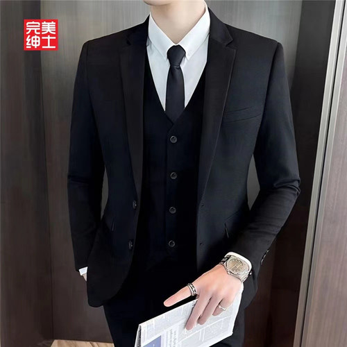 男士韩版修身商务正装西服套装