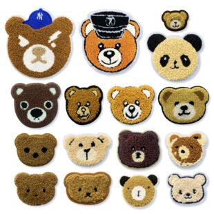 卡通小熊头电脑绣花标小号童装辅料衣服搭配补丁贴服装装饰布贴话