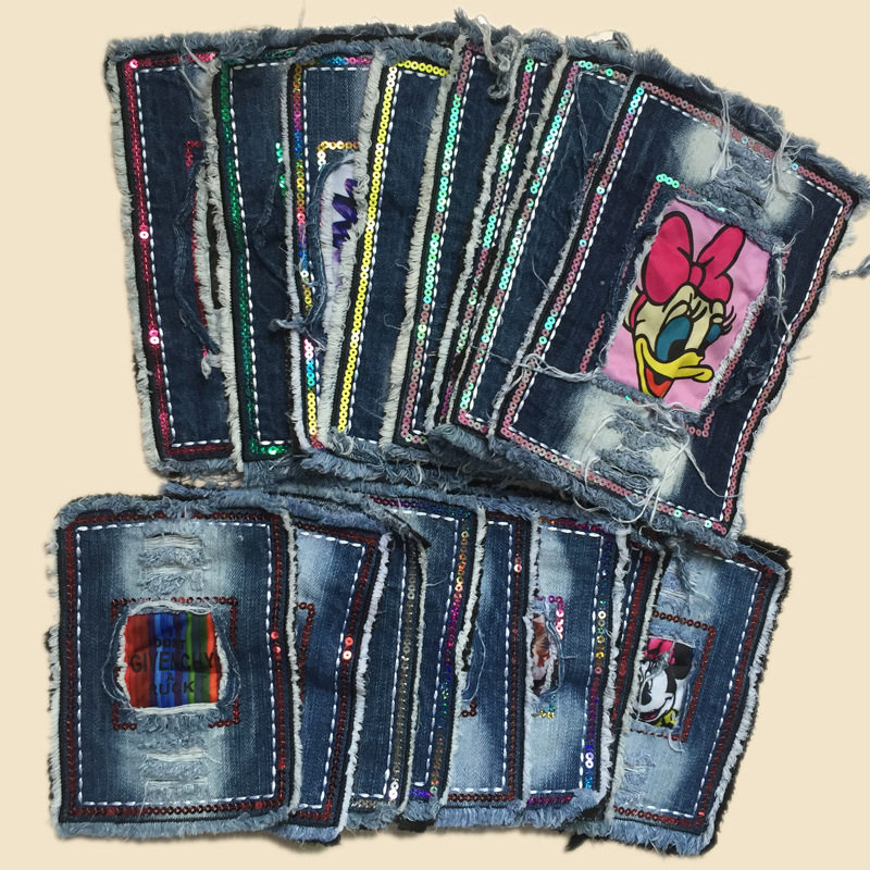 牛仔裤子布贴卡通衣服补丁贴布补洞大号牛仔裤子膝盖肘贴时尚贴花
