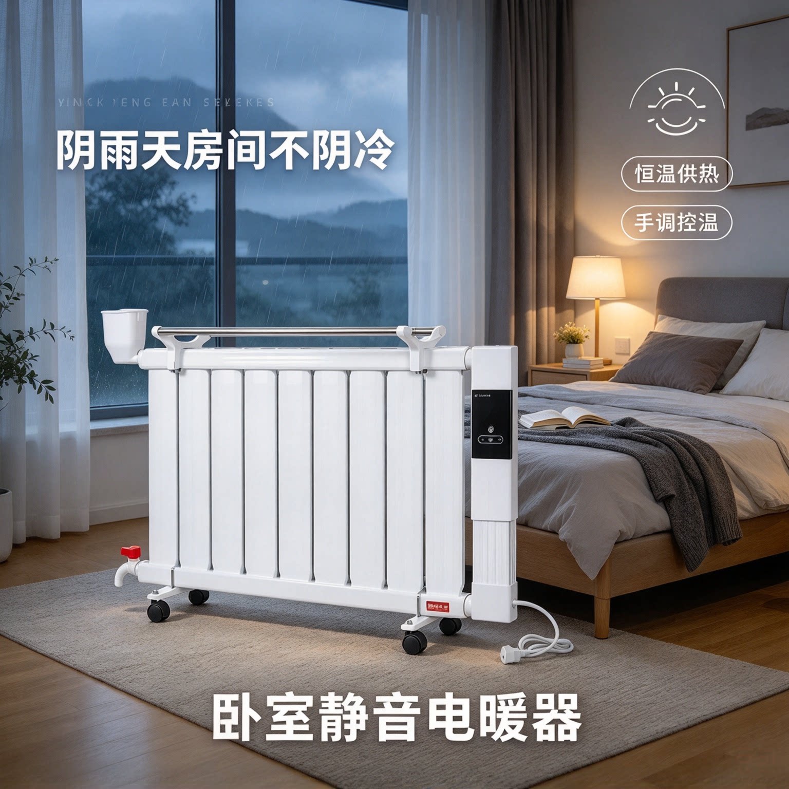 家用带滚轮可移动水电暖器加水