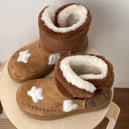 鹿谷可可毛毛高帮雪地靴女款