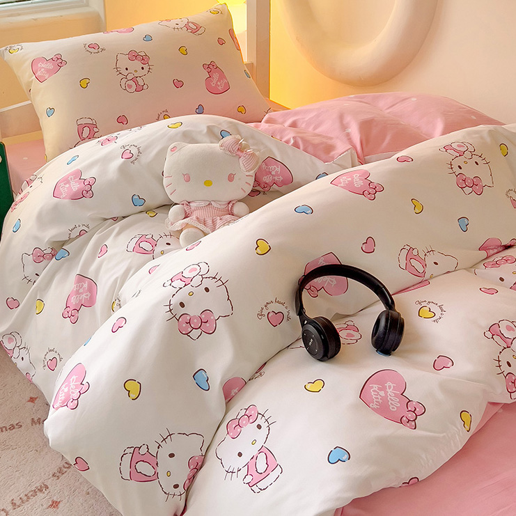 夏季新款少女心KT猫四件套三丽鸥