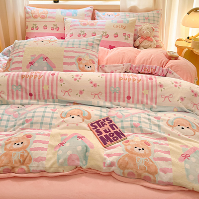 牛奶绒被套单件150x200冬季加厚