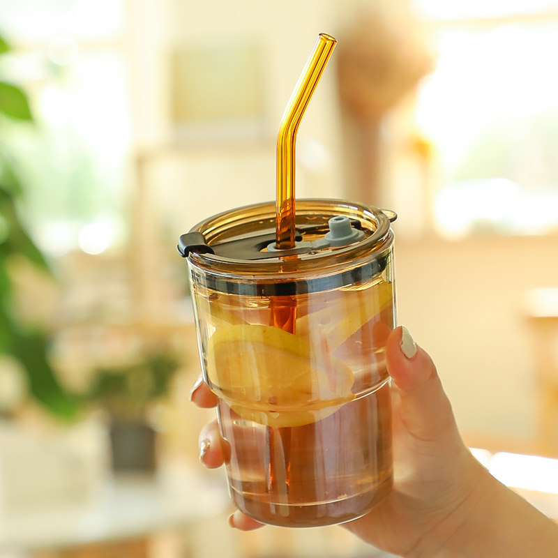 网红吸管玻璃杯ins风高颜值咖啡杯水杯男女生办公室家用牛奶杯子|msdalam kategori pinggan mangkuk, Cup/cawan/cerek, Glass - dari Buy2taobao.com untuk memberikan perkhidmatan ejen Taobao profesional membeli