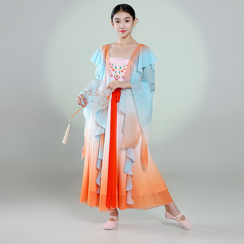 儿童古典舞演出服古风仙气身韵纱衣中国舞练功服女儿情同款舞蹈服
