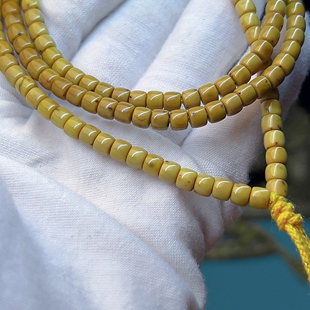 毕业海南星月骨瓷白5×4直切鼓珠108找星星男女佛珠多圈手串脖挂