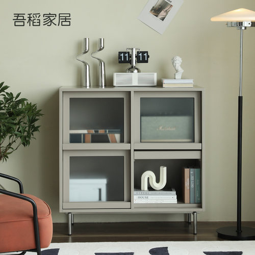 北欧风多功能玻璃小户型杂志柜
