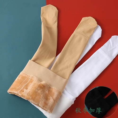 儿童连裤袜秋冬加厚加绒丝袜白色打底裤光腿练功跳舞女童舞蹈袜子