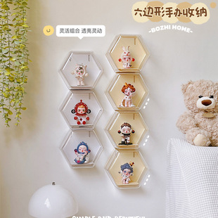 平日奇境泡泡玛特展示盒墙上透明防尘单个手办摆件盲盒收纳展示架