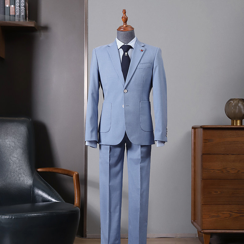 THEMASEE男装四季新品免烫西装套装男正装职业商务休闲英伦风修身