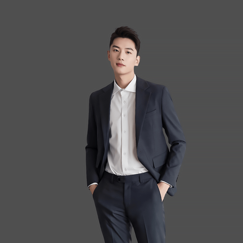 职业商务休闲西服碳灰色商务套装韩版西装垂坠潮流男生高级感单西