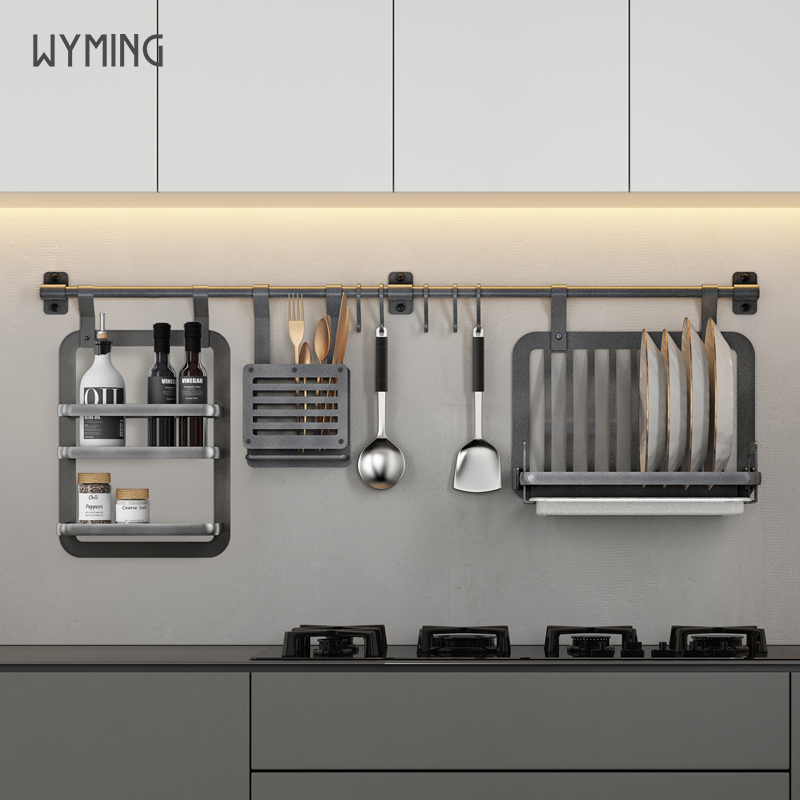 壁挂式免打孔厨房置物架
