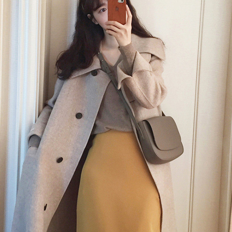 the republic of korea chic Early Autumn Light cooked Woollen cloth overcoat Mid length version tender Overknee temperament Woolen coat Versatilein the Women's clothing/Boutique , Woolen jacket  category - from Buy2taobao.com to provide professional Taobao agent buy service