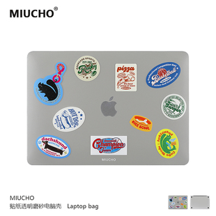 贴纸标签电脑壳适用Neo苹果2026款 air13透明macbook14磨砂原创设计防摔pro16寸防磕碰保护硬壳 美式 MIUCHO