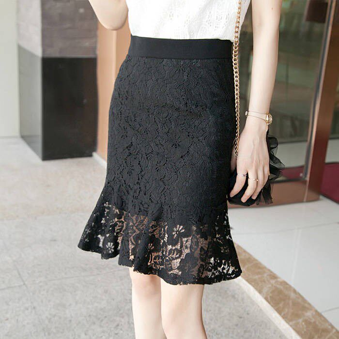 Lace Fishtail skirt skirt 2019 new pattern Self cultivation Elastic force Korean Edition Jacobs skirt Spring and summer Paige Short skirtin the Women's clothing/Boutique , Skirts  category - from Buy2taobao.com to provide professional Taobao agent buy service
