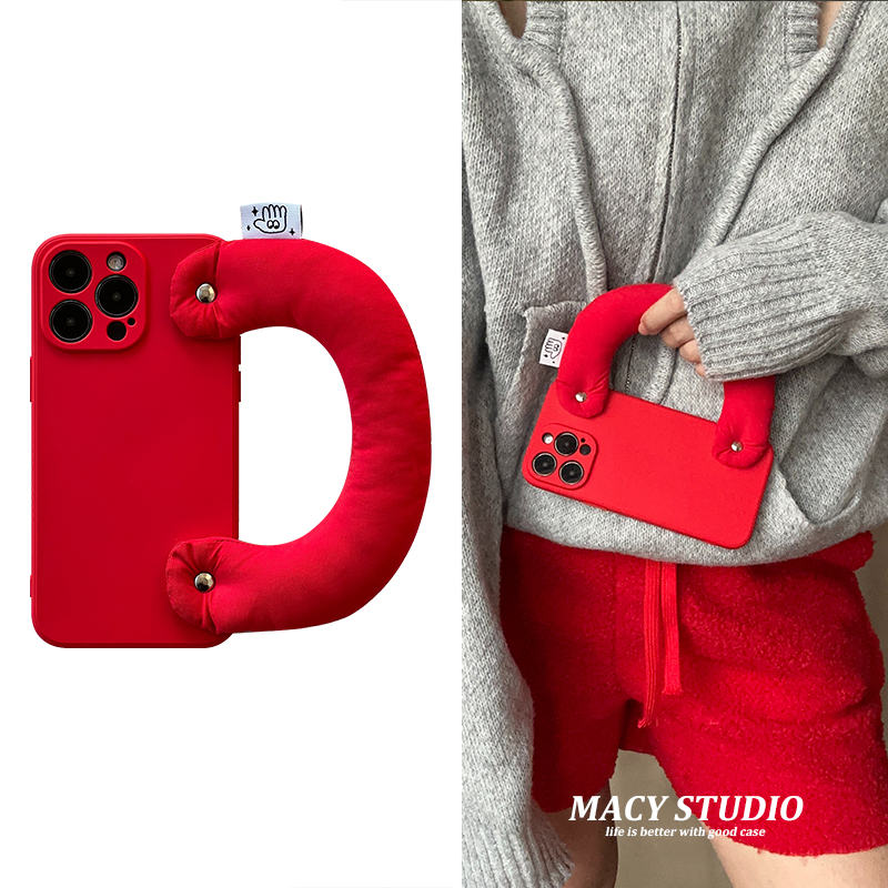 红色充棉手腕带适用vivoS20手机壳S19/S18Pro可拎x200promini防摔x100防丢x90全包s17软壳x80女款y78潮保护套