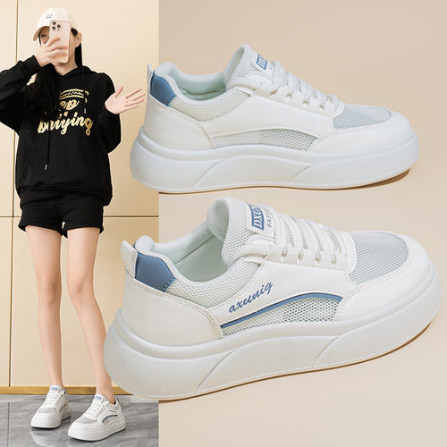 夏季女鞋新款透气镂空网鞋子女学生韩版百搭厚底运动鞋休闲板鞋女