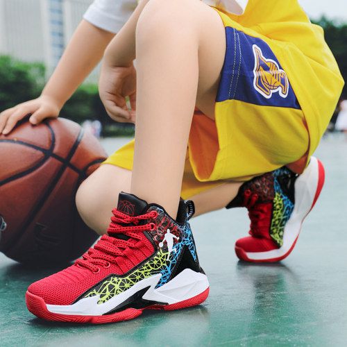 儿童夏季透气网面小学生篮球鞋