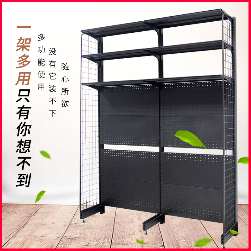 黑色电脑桌书桌学生书架组合洞洞板电竞桌落地收纳书柜一体桌