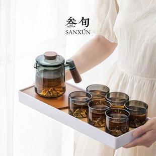 远山玻璃茶壶套装 叁旬 泡茶杯茶水分离家用喝茶轻奢高档功夫茶具