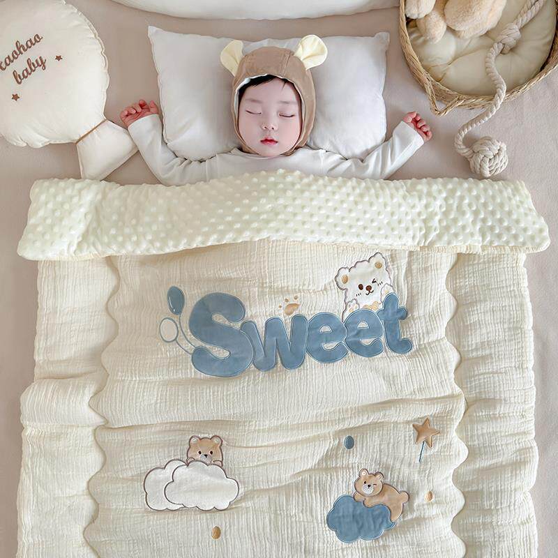 新生婴儿被子秋冬纯棉豆豆被专用宝宝加厚盖被儿童幼儿园四季通用