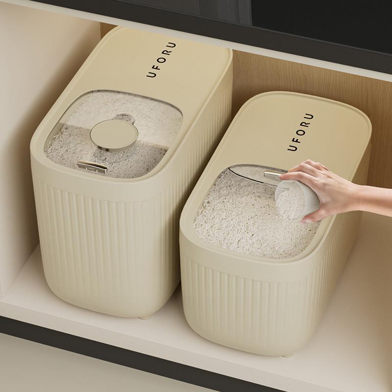 日本米桶家用防虫防潮密封抽拉式食品级米柜厨房橱柜储米箱拉篮