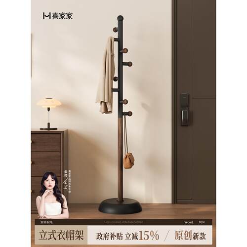 衣帽架落地卧室小型高级挂衣架网红立式衣服架子家用客厅挂包架子