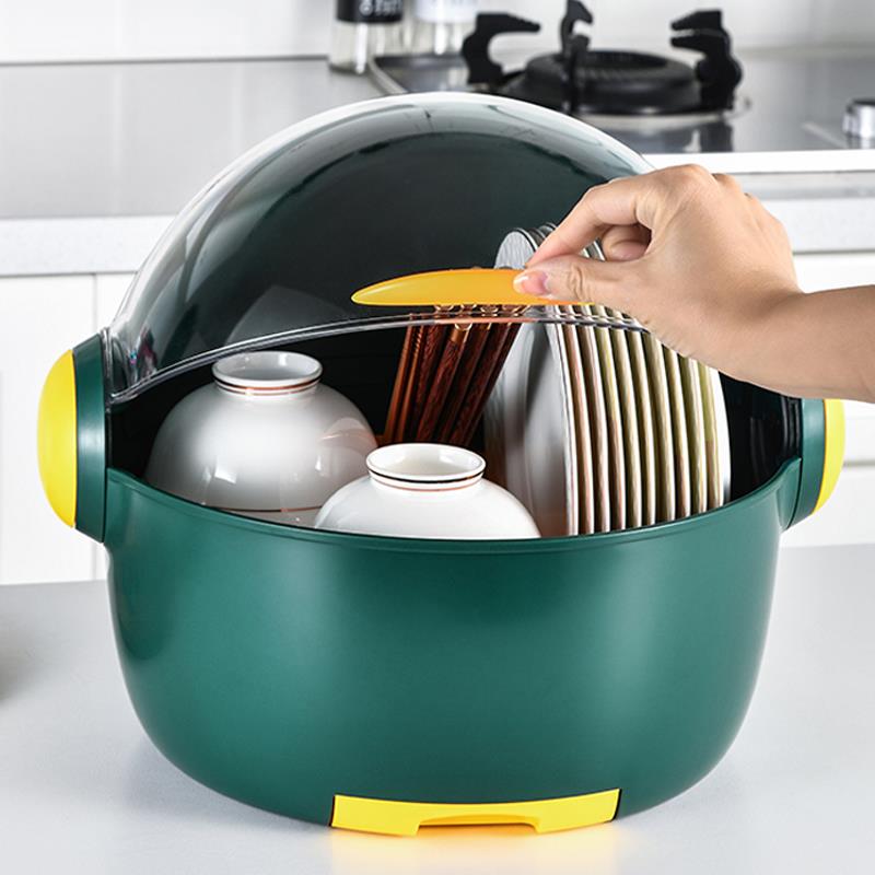 厨房餐具碗筷收纳盒碗碟置物架家用台面沥水碗架碗柜用品大全带盖