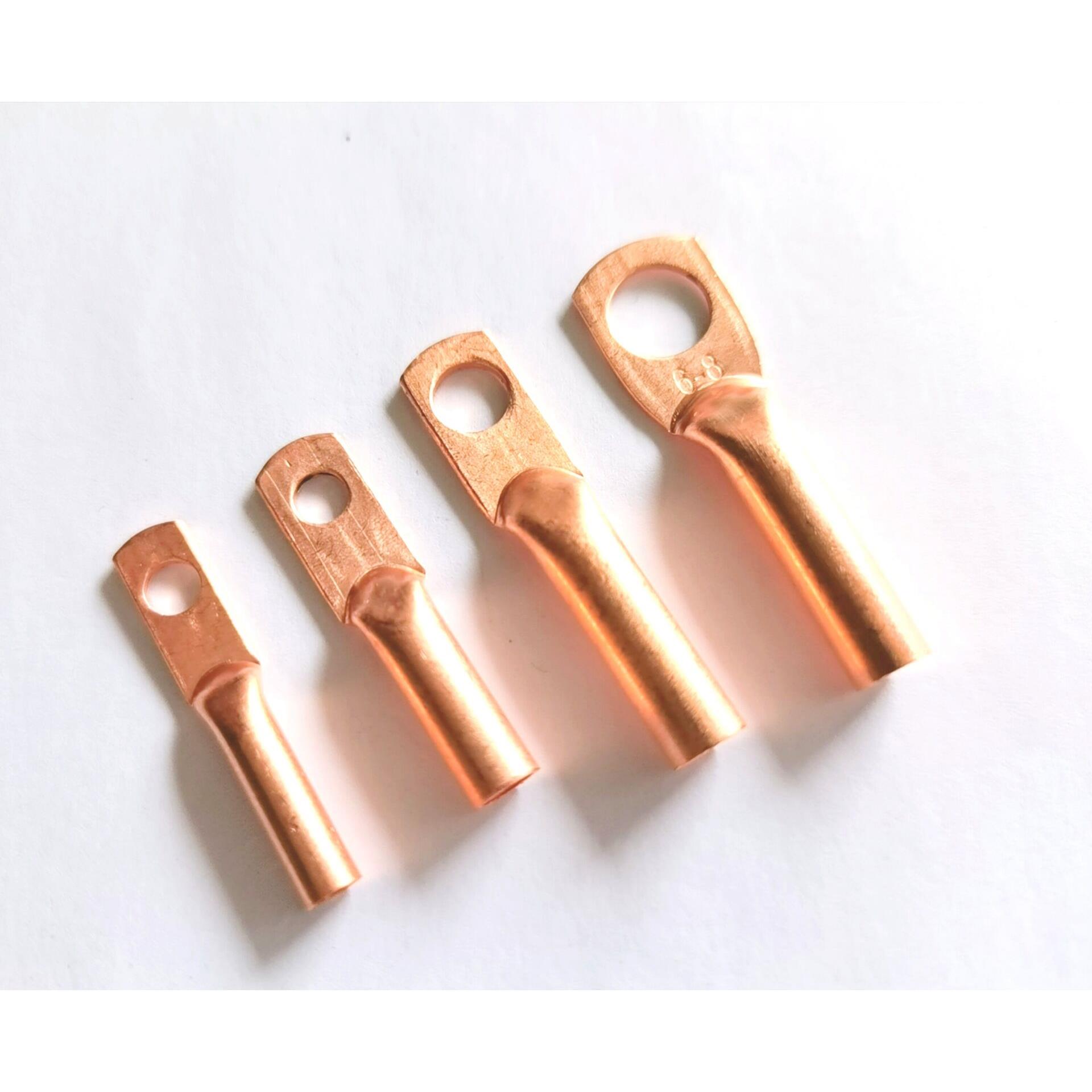 小铜鼻子 2.5 4 6平方铜鼻子孔4 6 8 DT铜鼻子接线端子线耳紫铜