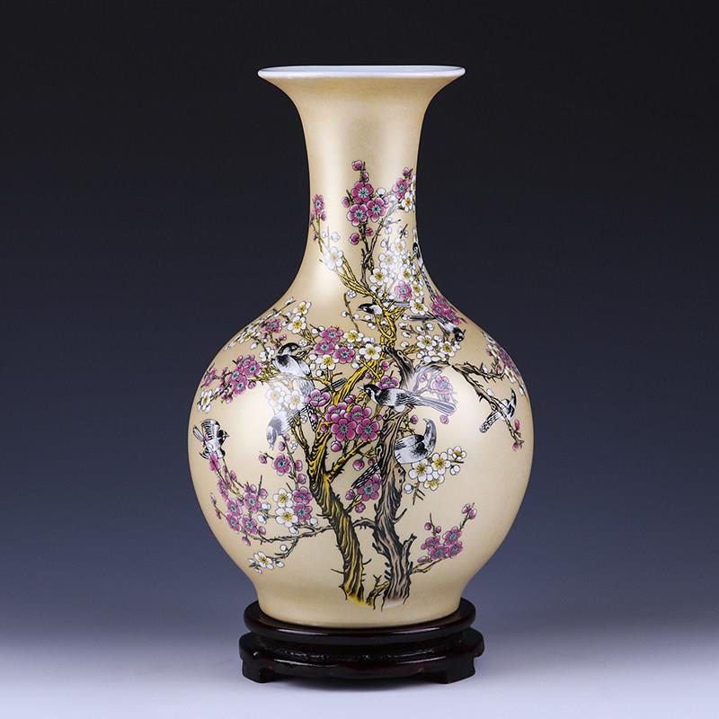景德镇陶瓷器花瓶摆件客厅插花花器新中式家居电视柜装饰品瓷瓶子