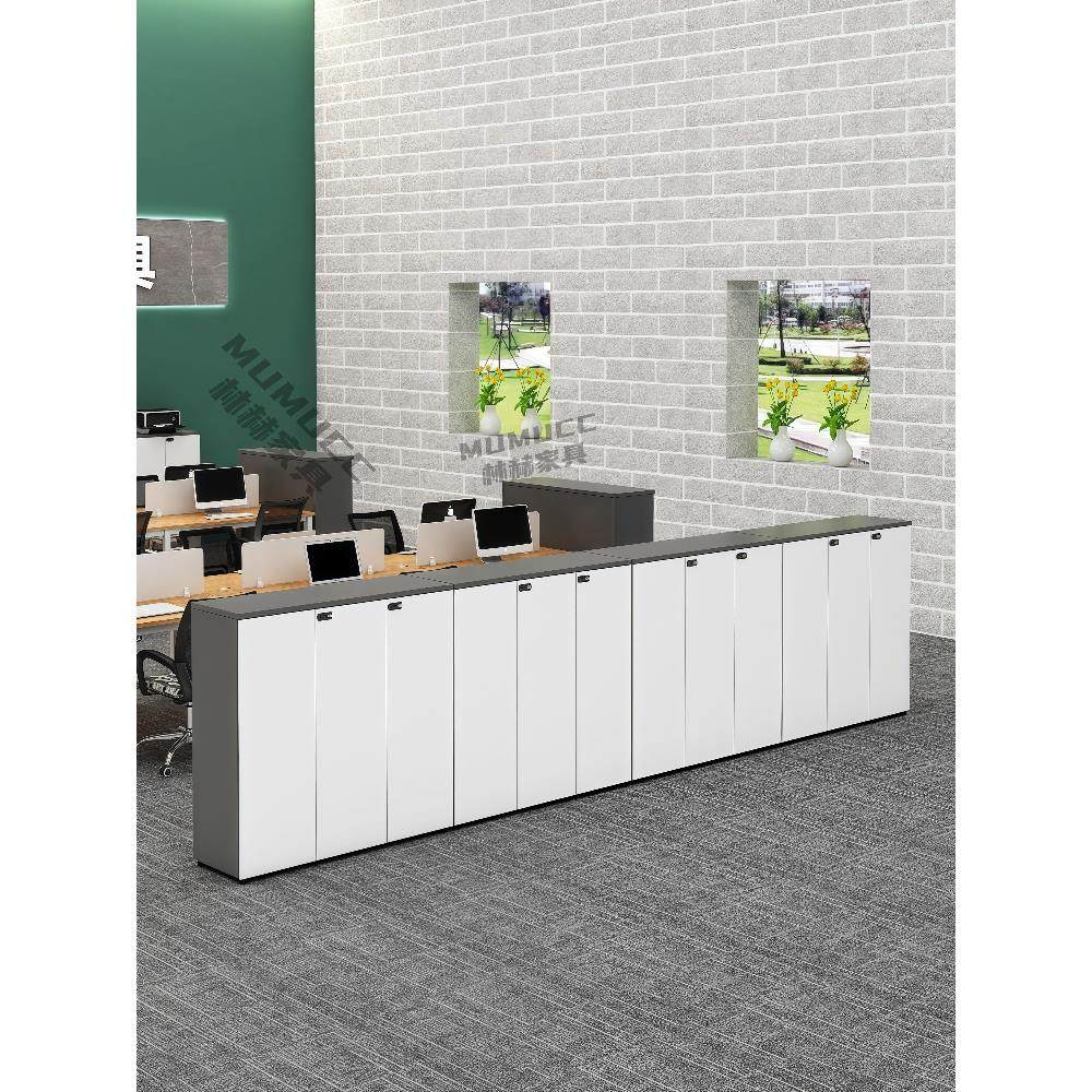 带锁的低柜文件柜木质数据存储柜简约现代办公隔断文件花槽柜侧柜