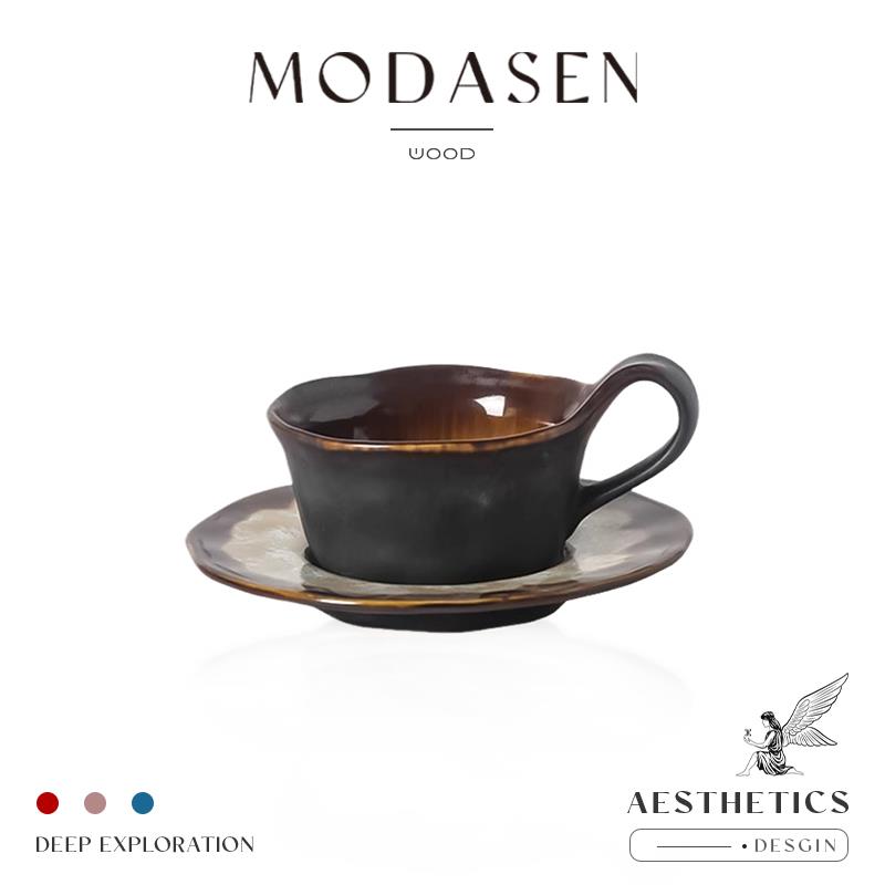 MODASEN丨窑变 BYDO覆古不规则陶瓷咖啡杯碟拉花杯下午茶杯情侣杯