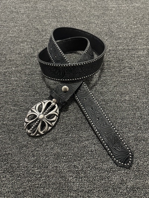 afaaa中古暗黑铆钉雕花皮带Vintage重工质感做旧扣头小众复古腰带