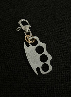 afaaa重磅金属银指虎 腰间挂饰质感穿搭配饰点缀防身双金拉环卸扣