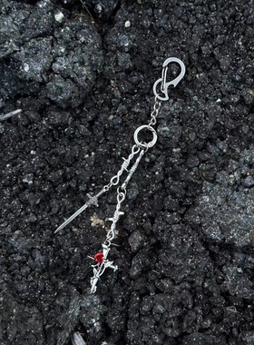 「剑与蔷薇」原创拉链挂饰时尚包包挂件小众钥匙扣链条穿搭点缀品