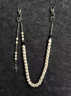 afaaa新款原创手作骷髅玫瑰十字架复古裤腰链ins潮流小众穿搭配饰