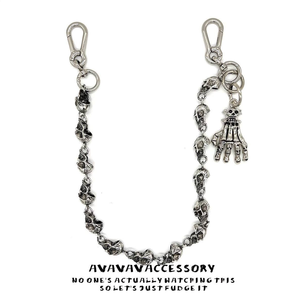 afaaa小众复古骷髅头裤链牛仔裤腰链嘻哈挂链穿搭腰间配饰朋克ins