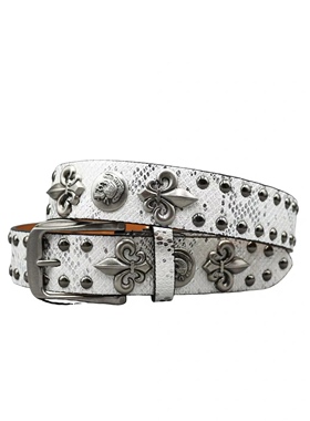 afaaa渐变蛇纹重磅铆钉Vintage双层腰带复古朋克重工皮带穿搭配饰