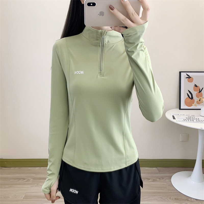 潮牌速干衣长袖T恤衫女户外健身运动跑步骑行汗衫弹力修身瑜伽服