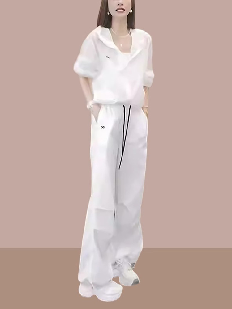 潮牌运动套装女2025夏季薄款高级感透气防晒衣外套休闲裤子两件套