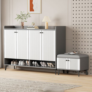 实木鞋柜家用门口轻奢高级感玄关柜储物柜一体入户门室内多层鞋架