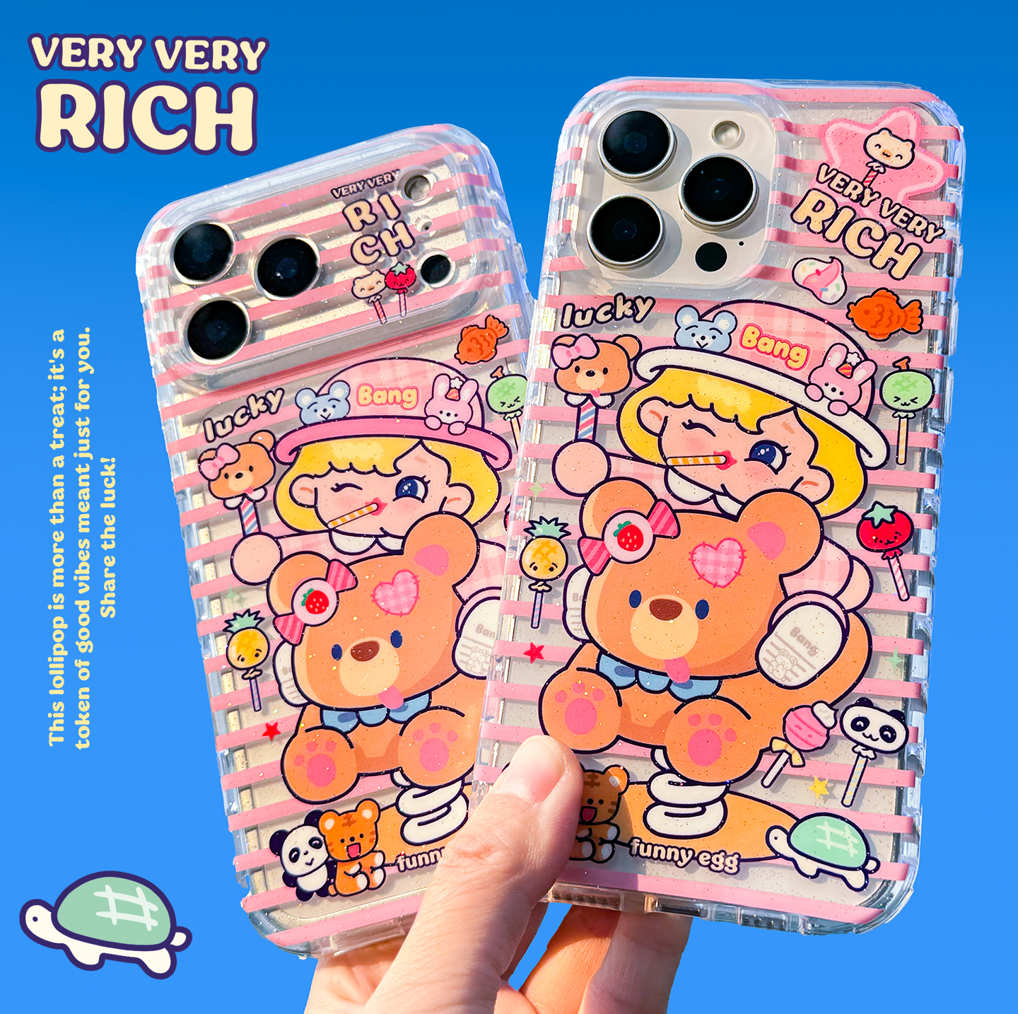 半熟玉子商店原创棒棒女孩条纹手机壳适用苹果15pro iphone16proMax 磨砂imd粉色可爱卡日系甜美女