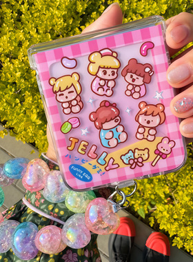 半熟玉子折叠壳小熊软糖 适用华为pocket2 PuraX三星zflip6/5/4手机壳n3flip新款oppo find N2/3flip可爱糖果