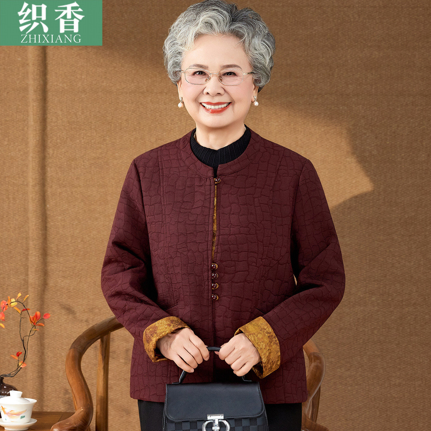 妈妈秋装外套洋气端庄中