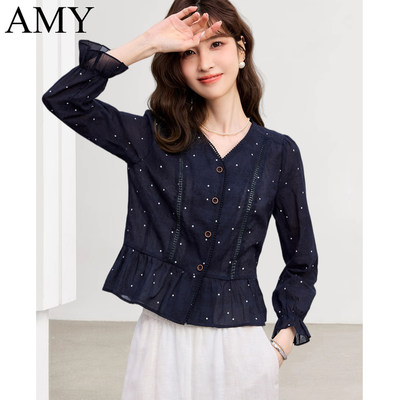 2026春装新款小个子纯棉V