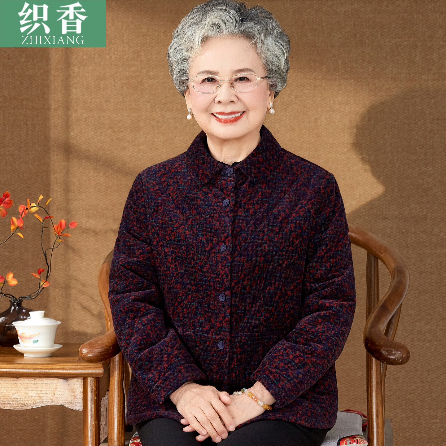 中老年女装妈妈秋装全棉