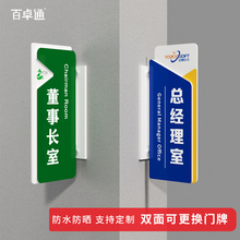 亚克力双面侧挂式科室牌公司办公室门牌提示牌定制可更换式标识牌学校教室班级牌医院部门挂牌门诊病房指示牌