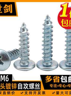 国标加硬铁M4M5十字大扁头自攻螺丝螺钉镀锌大圆头伞头大帽自功丁