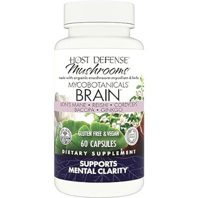 Host Defense， MycoBotanicals Brain Capsules， Promotes Con